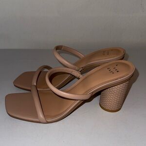 A New Day Beige Double Strap Heels